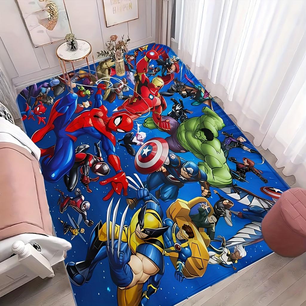 1 Marvel character printed large area Mat, cartoon anime print door mat suitable for living room, bedroom, outdoor balcony, en