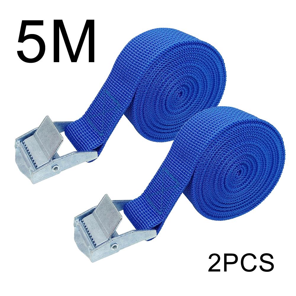 2 шт., 5 м, автомобильный натяжной трос, ремень, прочный ремень с храповым механизмом, автомобильная сумка для багажа, грузовой ремень для грузовика, мотоцикла, велосипеда, лодки
