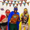 2Pcs/Set Solid Color Adult Superhero Cape with Eye Mask  Stage Performance