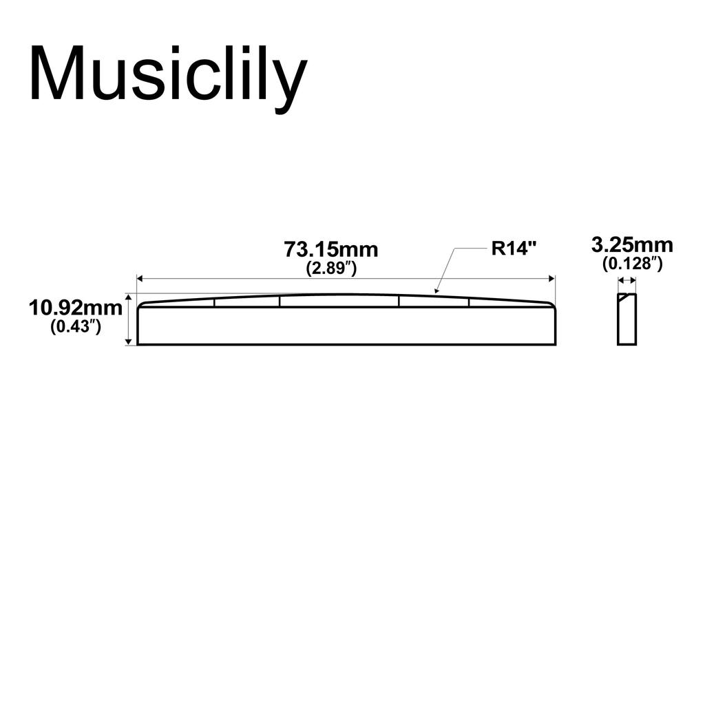 Musiclily Pro Коррекция длины струн из неотбеленной говяжьей кости для акустической гитары с седлом из слоновой кости 73,15 мм, тип, гитара, (Набор 2)