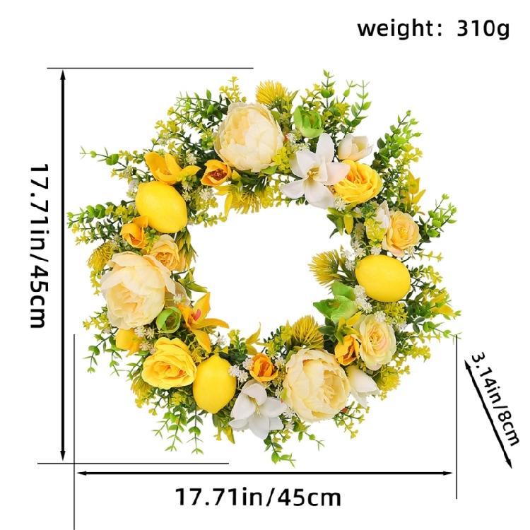 Yellow Flower Wreath for Front Door Garden Farmhouse Outdoor Garden Wedding