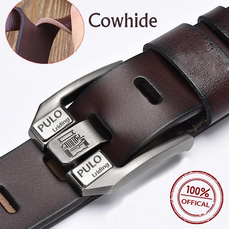 High Quality Men's Belt, Leather Trousers with Pin Buckle, Simple and Versatile