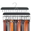 Sturdy Wooden 14/16/20 Hooks Belt Rack Multi-function Rotatable Non Slip Storage Rack Tie Tank Tops Space Saving Belt Hanger