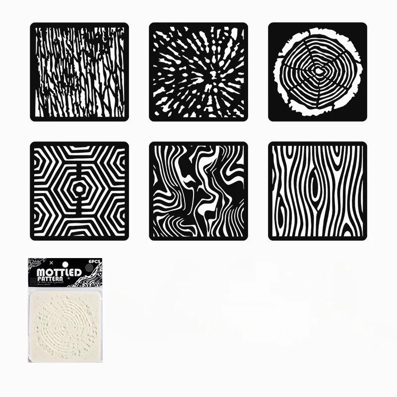 6 шт. набор текстур серии мебель трафарет волна лист полосатые трафареты для живописи и декора ретро простота трафарет шаблоны