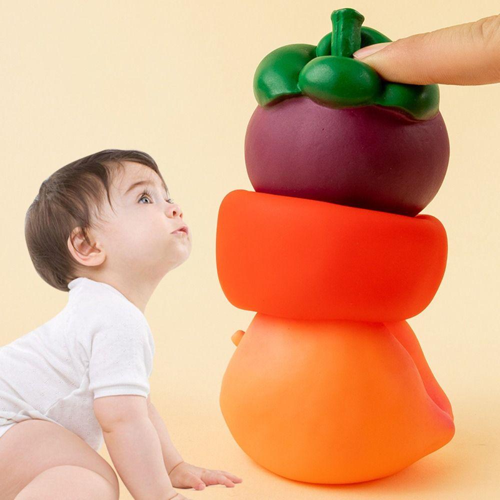 Kneading Vegetable Baby Bath Toys Sound Fruit Play Water Bath Toy Children Adult