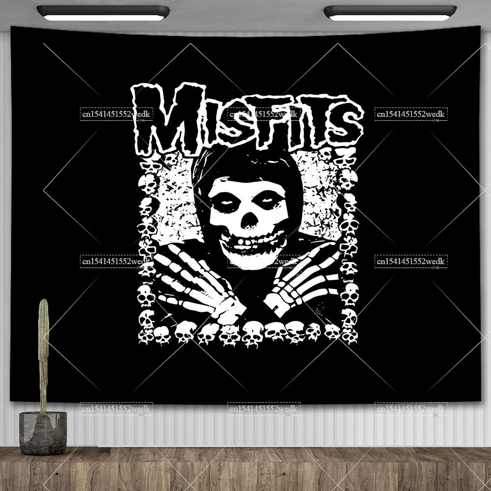 American Punk Band Misfitss Poster Banner Flag Rock Band Wall Tapestry Mural Metal Music Album Cover Home Decoration Fans Gifts