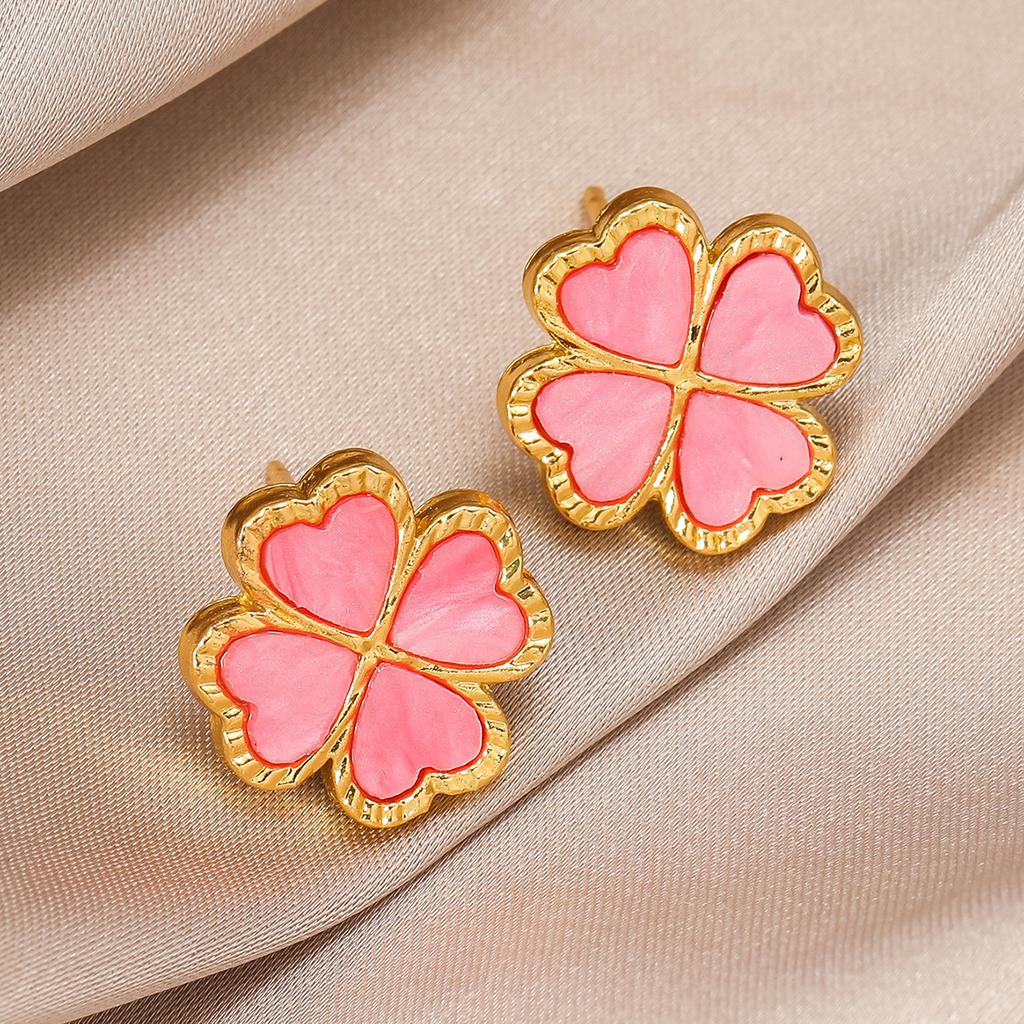 Four-Leaf Clover Women's Earrings Celebrity Temperament Simple Earrings Light Luxury Senior Sense Of Personality Versatile Earrings