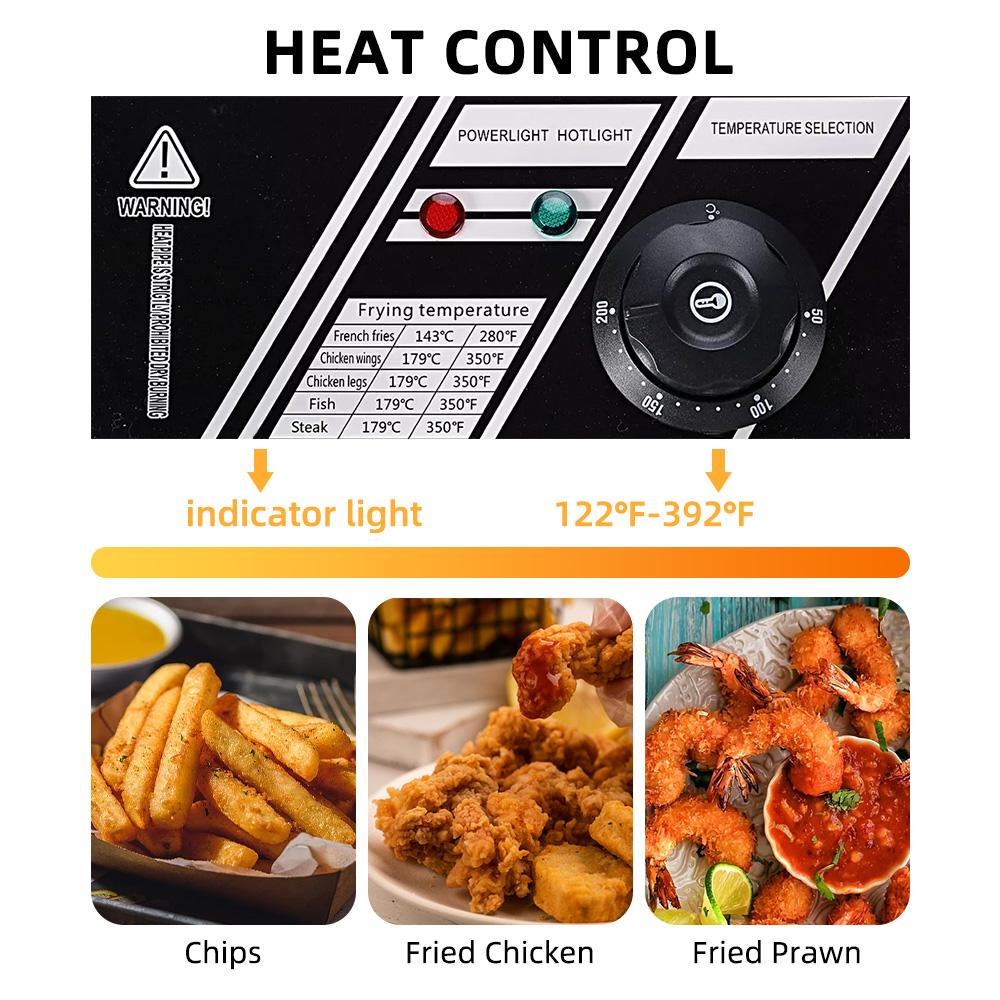 Aoresac электрическая фритюрница с двумя баками и 2 корзинами емкостью 6 л * 2 электрическая настольная фритюрница
