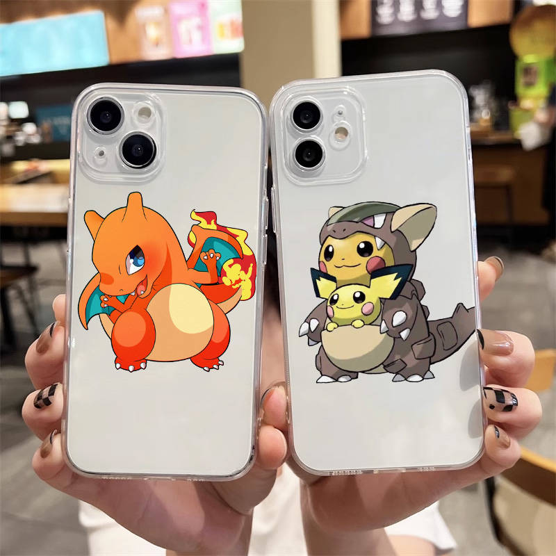 Чехол E-57 Pokemon Cute для iPhone 7 8 11 12 13 14 15 16 Pro Max Plus Mini Xiaomi Redmi A3 9A 9C 10A 10C 13C Note 9 11 Realme Narzo C30 C55