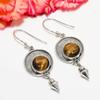 Yellow Tiger Eye - South Africa 925 Sterling Silver Earring V6811, Yellow Earring, Round Earring, Valentin's Day Gift, Gift For Her, Birthday Gift, Ha