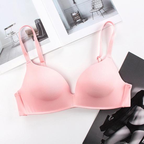 Student Girl Ultra-Thin Solid Color Push Up Bra Seamless Underwear Bralette