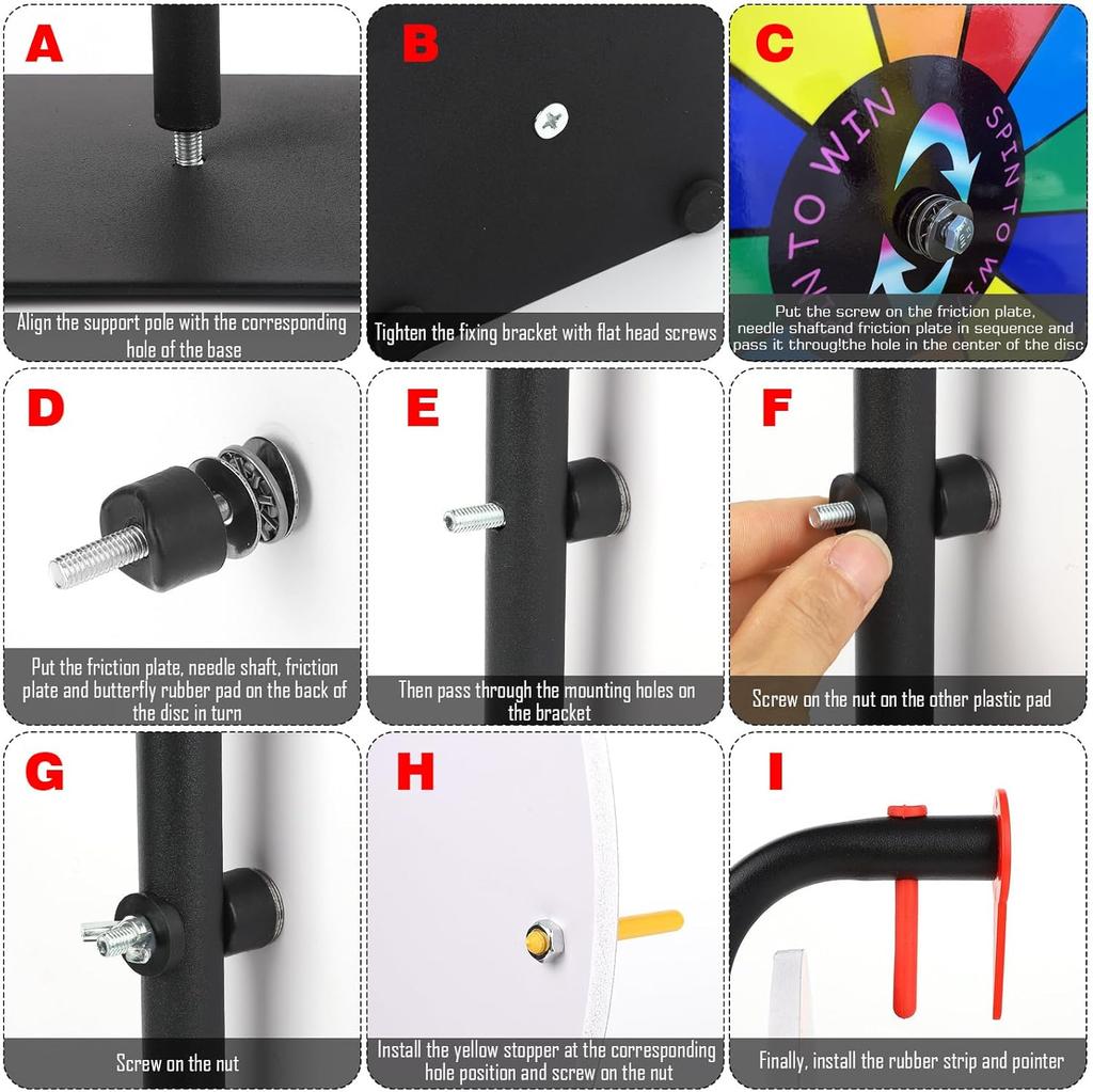 12-дюймовое вращающееся колесо призов с 12 секторами, сверхпрочное основание и подставка, идеально подходит для карнавальных мероприятий, домашних вечеринок