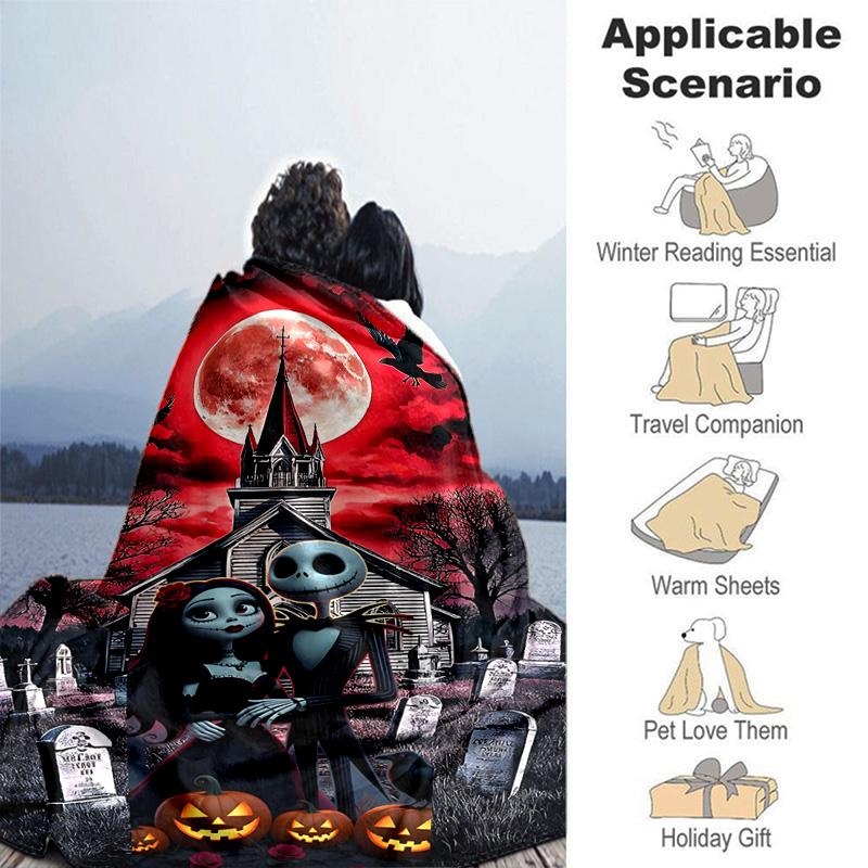 1pc Nightmare Before Christmas Soft Throw Blanket Flannel All Season Light Weight Living Room/Bedroom Warm Blanket. M7290162