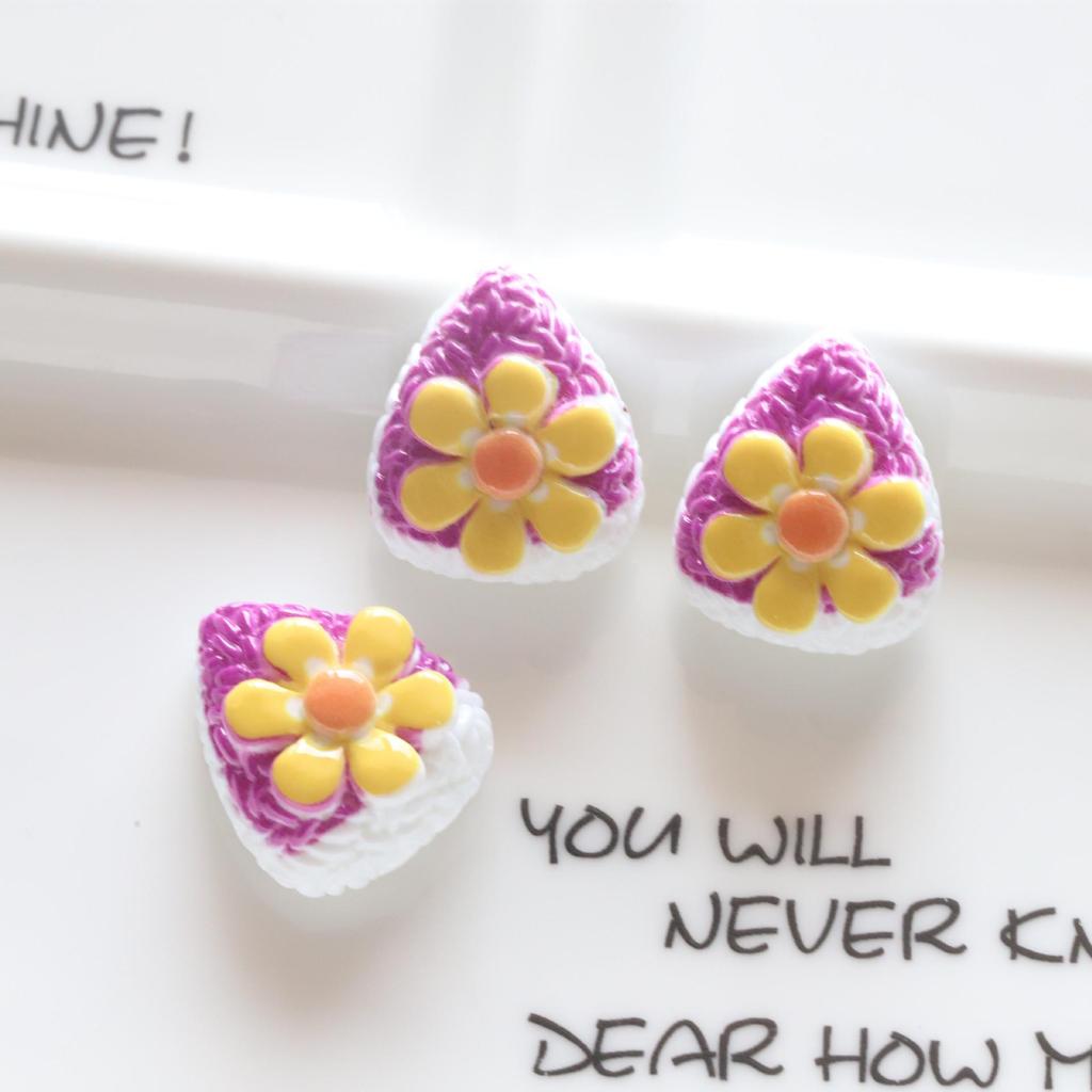 DIY Purple Sweet Potato Rice Ball Resin Toy Cake with Cream Glue Accessories