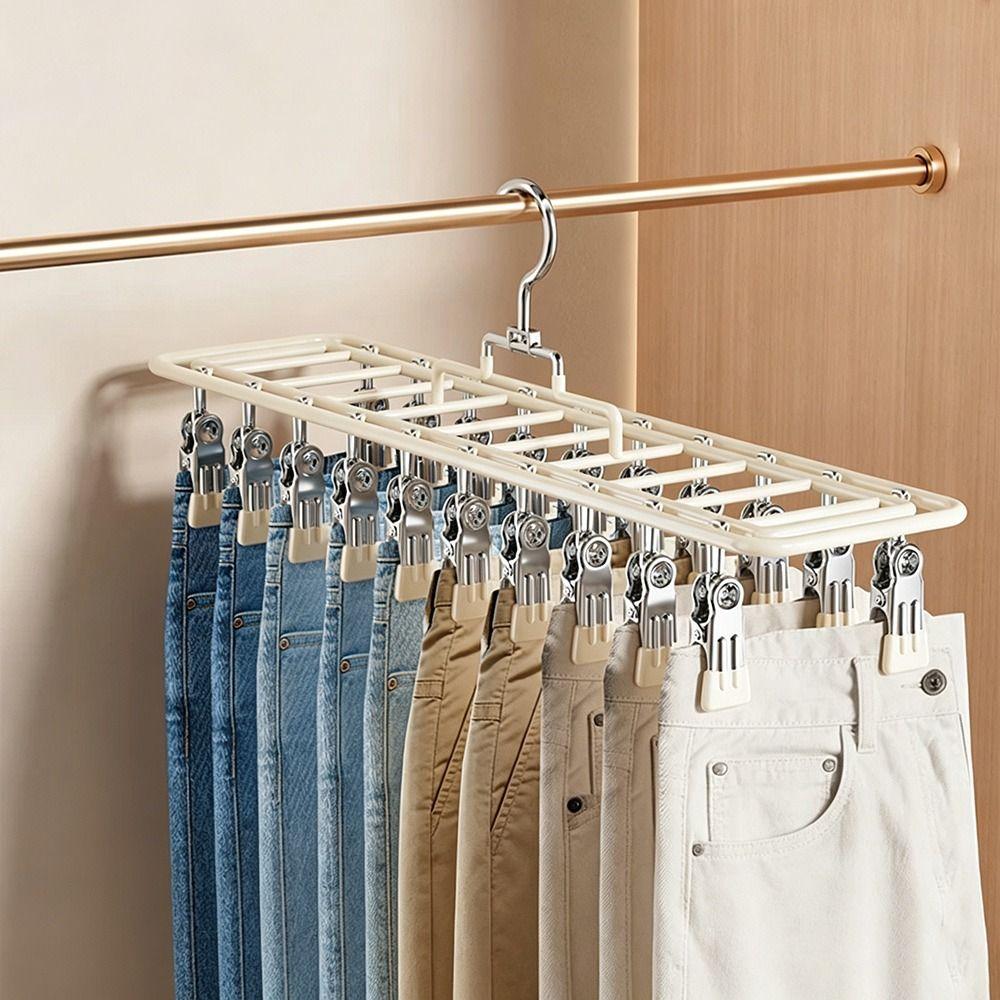 Multi Clip Clothes Drying Rack Windproof Pants Hanger Gifts Laundry Drying Hanger Home Organizer