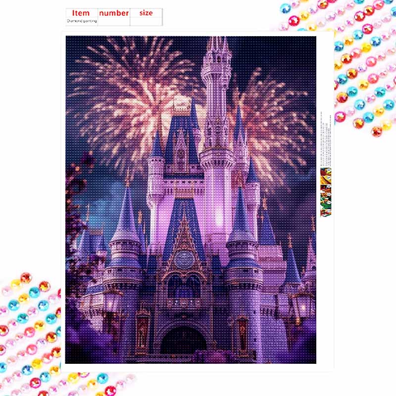 Disney Diamond Painting 5D DIY Enchanted Castle Diamond Painting Art Diamond Painting Kit Adult/Beginner Gift Idea Home Decor