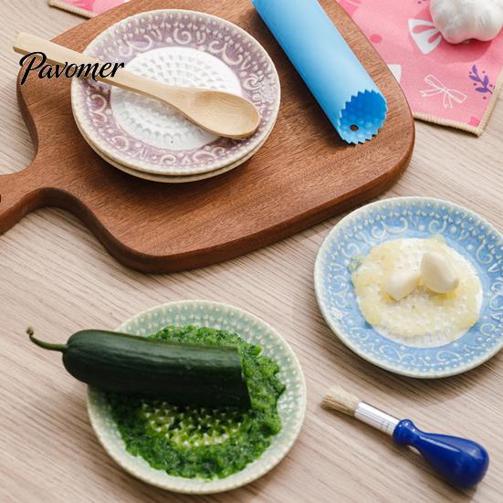 Кухонный инструмент для имбиря и чеснока Керамическая терка-пластина, Рельефная измельчающая миска, Терка для овощного пюре Васаби, Сыр, Шоколад, Морковь, Фрукты