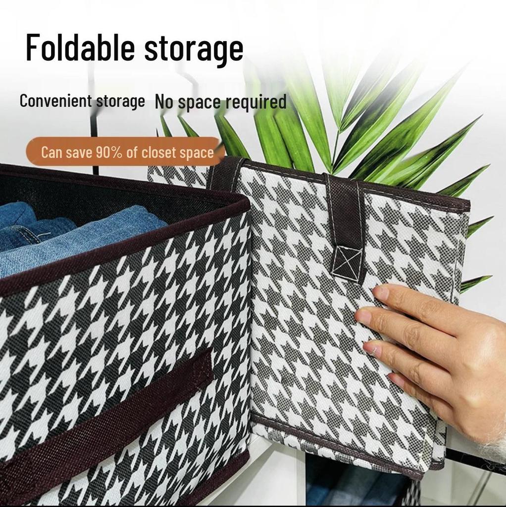 Houndstooth Foldable Wardrobe Storage Box
