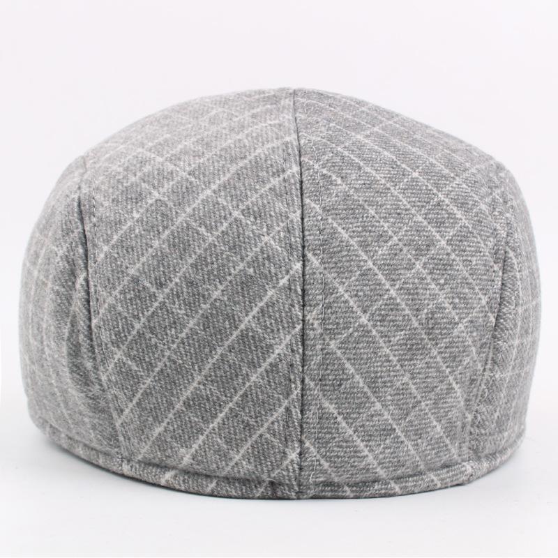 Ретро простая клетчатая мужская теплая шапка для отдыха на природе британский шерстяной берет повседневная кепка для женщин