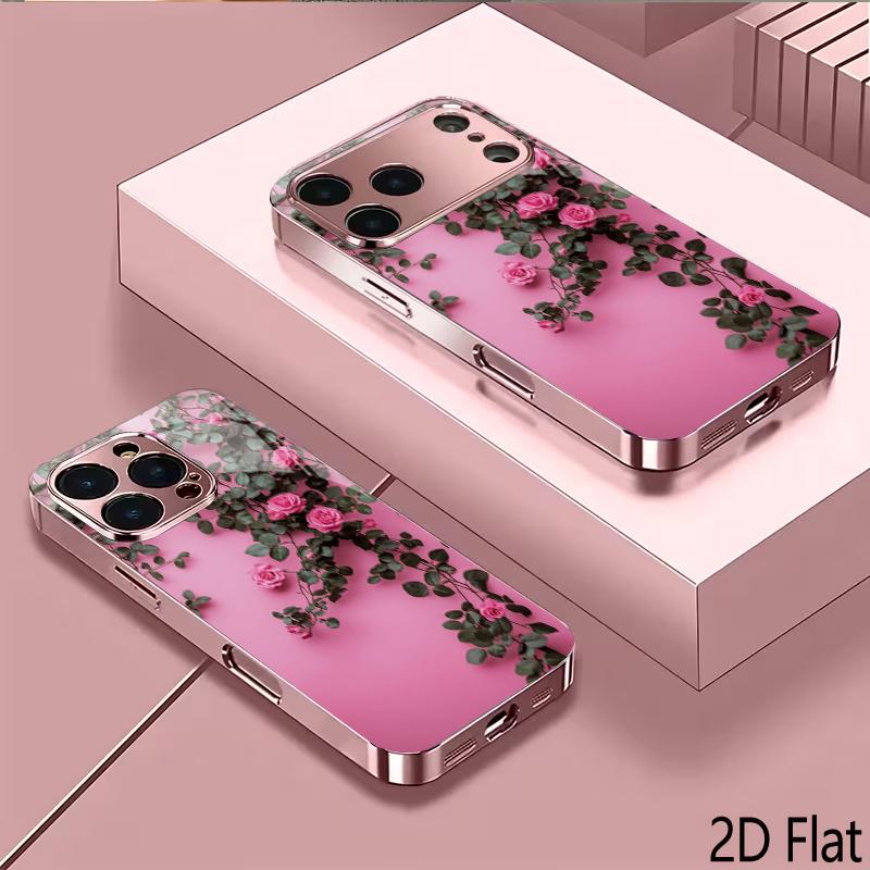 OseVine 2DFlat Для iPhone17 18 16 15 14 13 12 11 Pro Max XS XR 8 7Plus Чехол для телефона Ударопрочный Защитный Задняя крышка