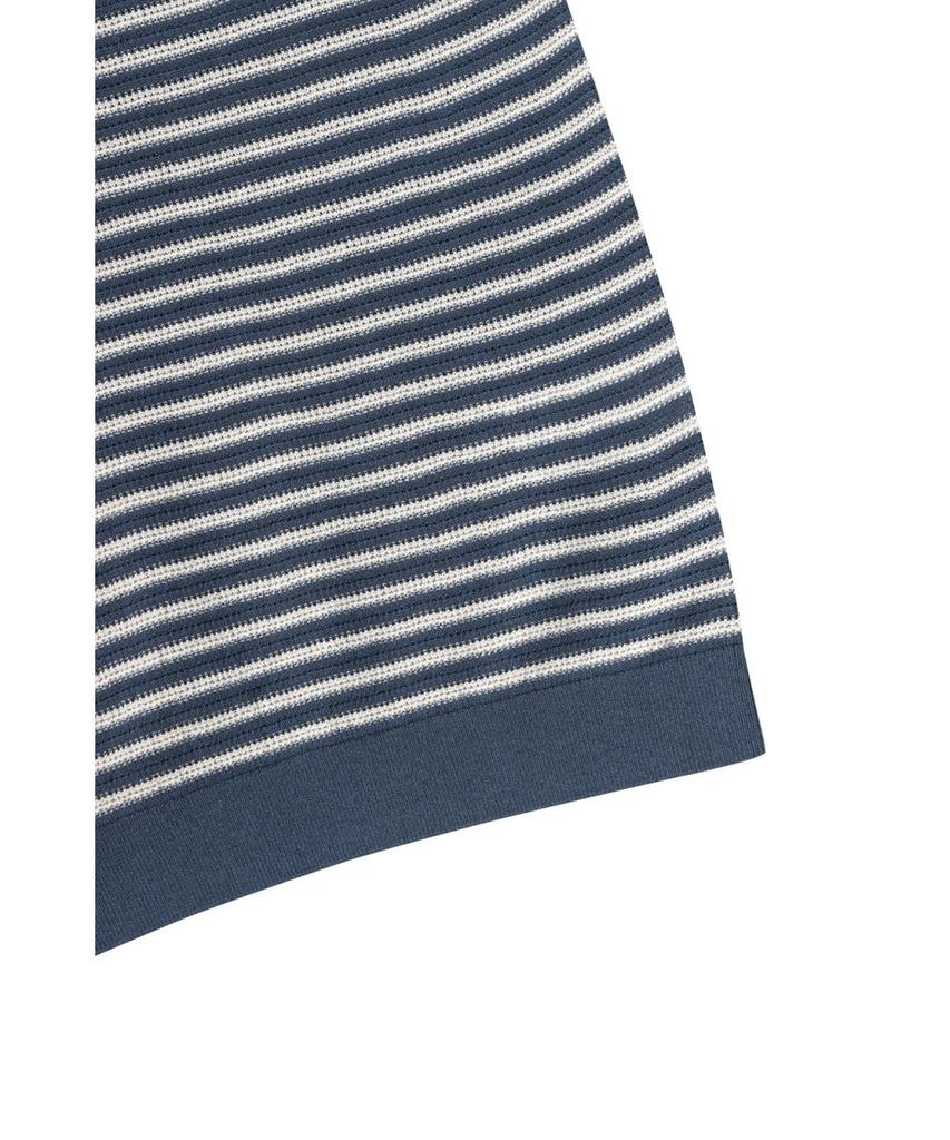 BRENTWOOD [Liberty] Washable Striped Polo Neck Sweater Brwam26512Bux