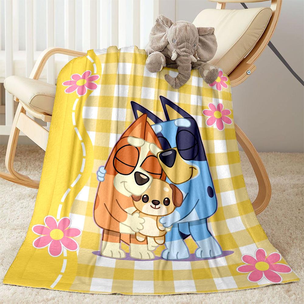 Bluey Family Adventure Blanket Comfortable Great for Office Livingroom Picnics Four Seasons Universal Stylish Decor