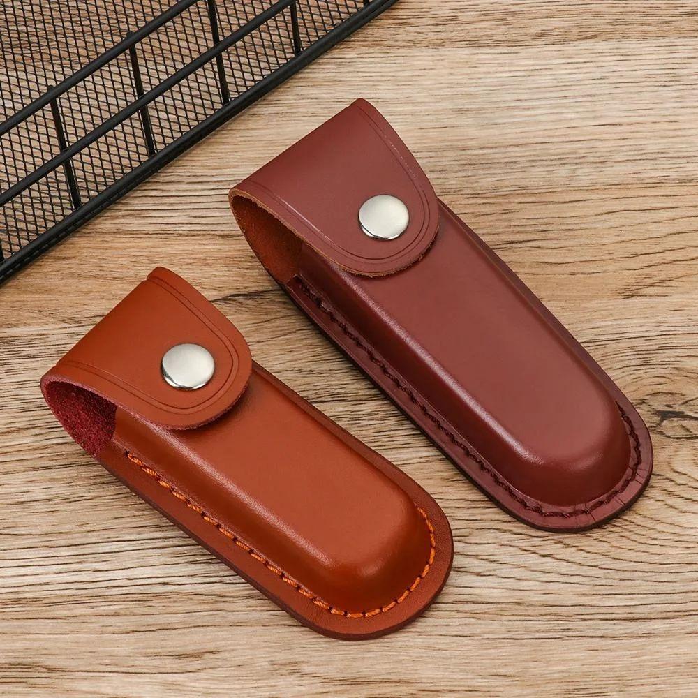 Brown Leather Leather Sheath Pocket Fixed Sheath Pouch Bag Camping Accessory