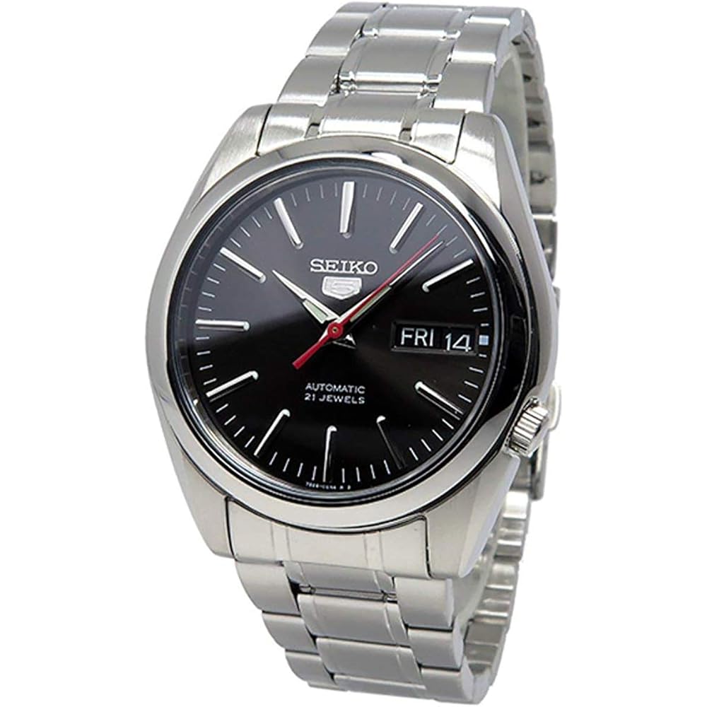Seiko Men's Automatic Watch SNKL45K1 Stainless Steel Black Dial 21 Jewels