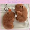 Delightful Bubble-blowing Capybara Keychain Plush Adorable And Customizable Bag Charm
