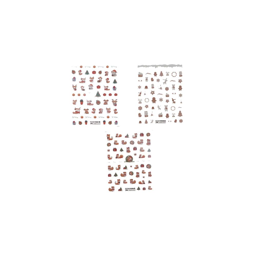 Nail Art Decoration Christmas Nail Stickers Nail Accessories Christmas Nail Decals Colorful   Lady