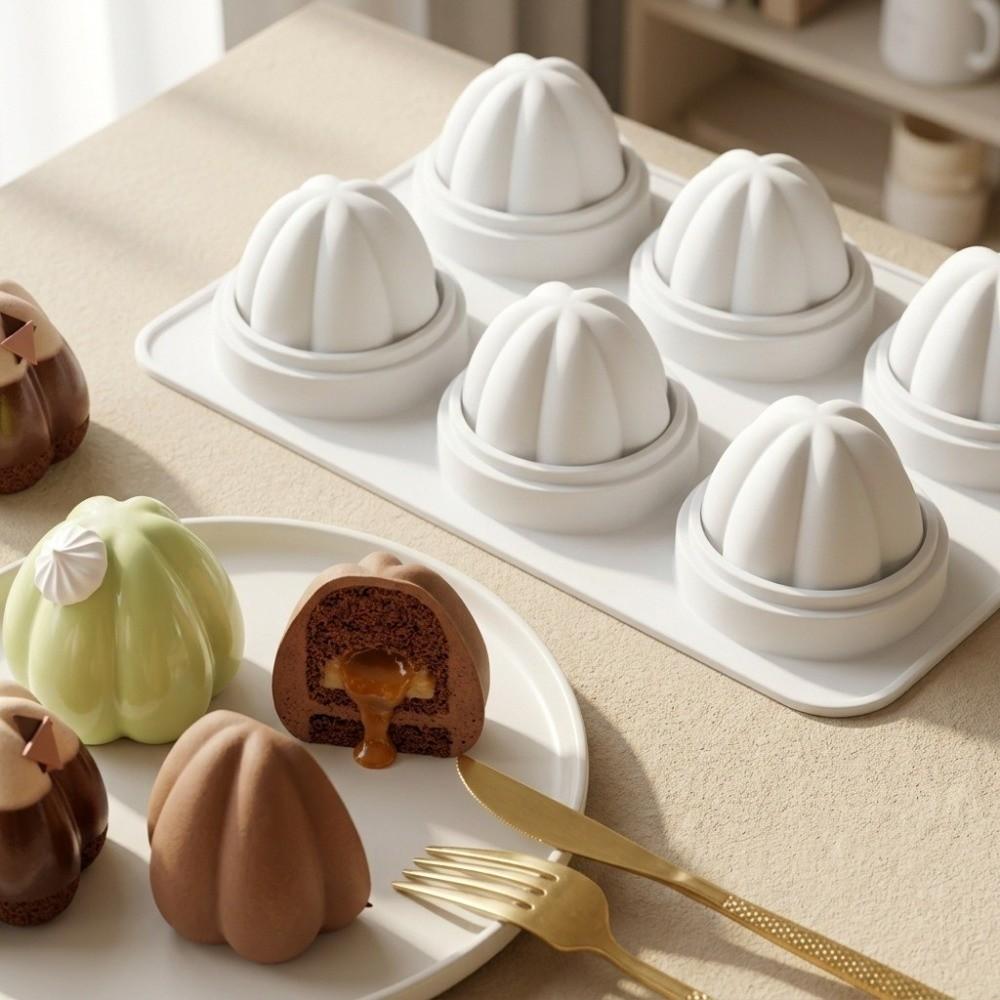 Silicone 6-Cavity Baking Molds Cake Mold for Petal Mousse Cake Nut Chocolate Pudding Dessert