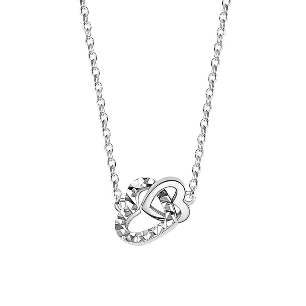 FANCIME Platinum Necklace Heart Double Loop Pt950 Pendant Day Christmas Birthday Anniversary Present Gift Wrapping Included Women's 40-45cm Mother's