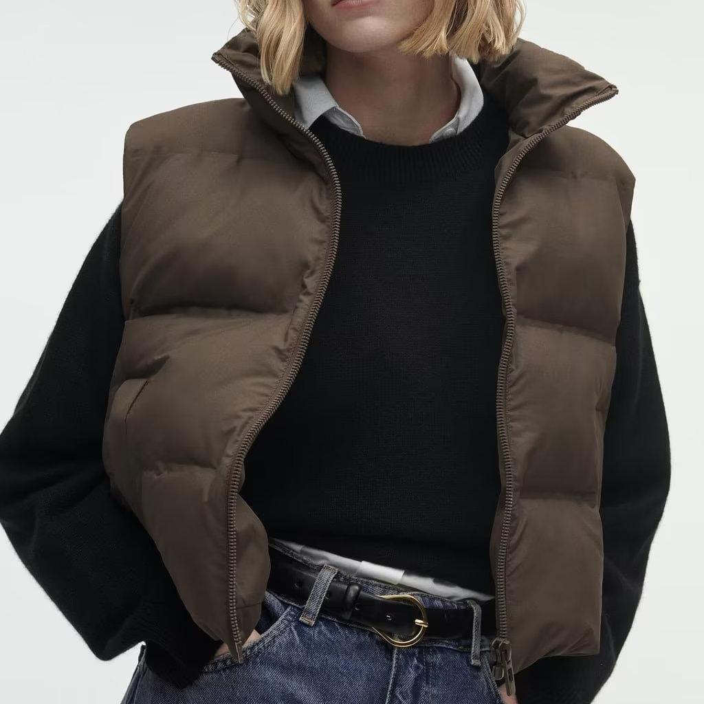 Новая женская куртка, жилет, осенне-зимний пуховый жилет с хлопковой подкладкой, женская одежда, короткий жилет без рукавов, теплая куртка, пальто