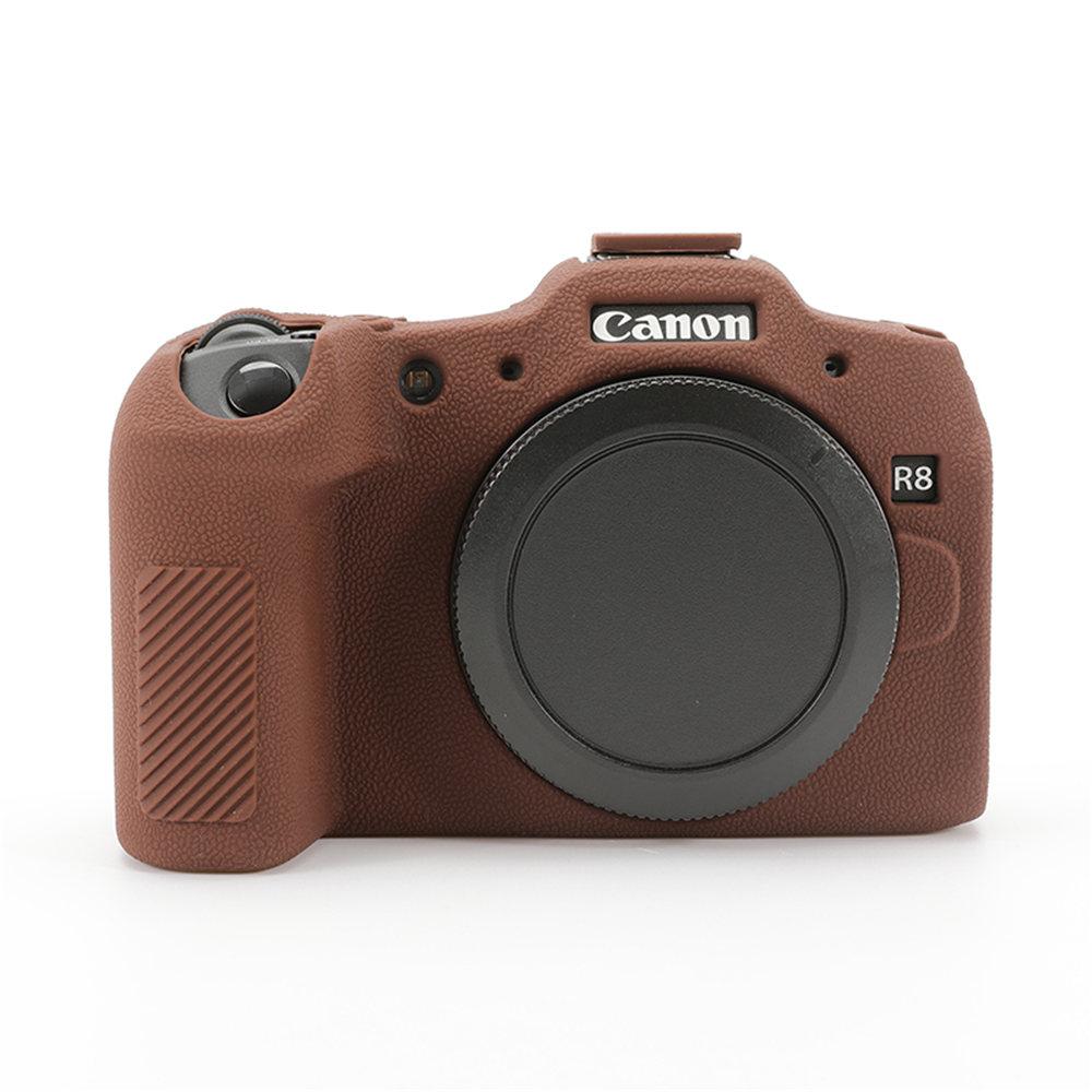Мягкий силиконовый защитный чехол для корпуса камеры Canon EOS R8 с текстурой личи, противоударный