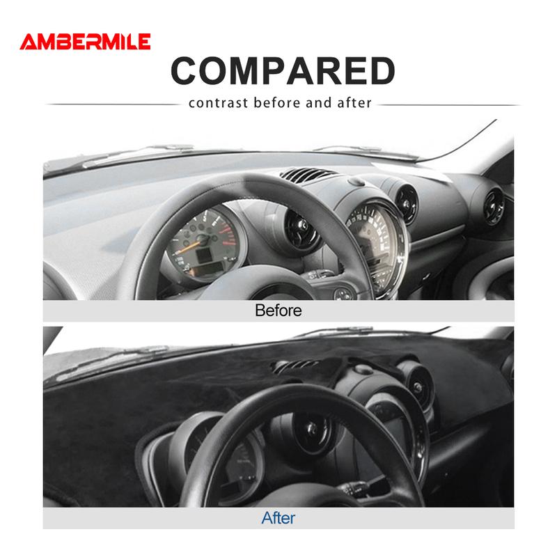 Flannel Car Anti Slip Mat Dashboard Mat Pad Dashmat Carpet Cover for Mini Cooper Countryman R55 R56 R60 Accessories