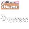 [Q6560] - 3D Wooden Decorative Word 'Princess' White - 45x14x1. 5cm