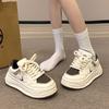 Thick-soled Heightening Little White Shoes Women's 2024 New Spring Popular Women's Shoes Versatile Sports and Leisure Leather Board Shoes