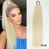 24 Inch Yaki Straight Synthetic Ponytail Hairpiece with Wrap Around Puff  Elastic Band  Natural Look Hair Extension for Women