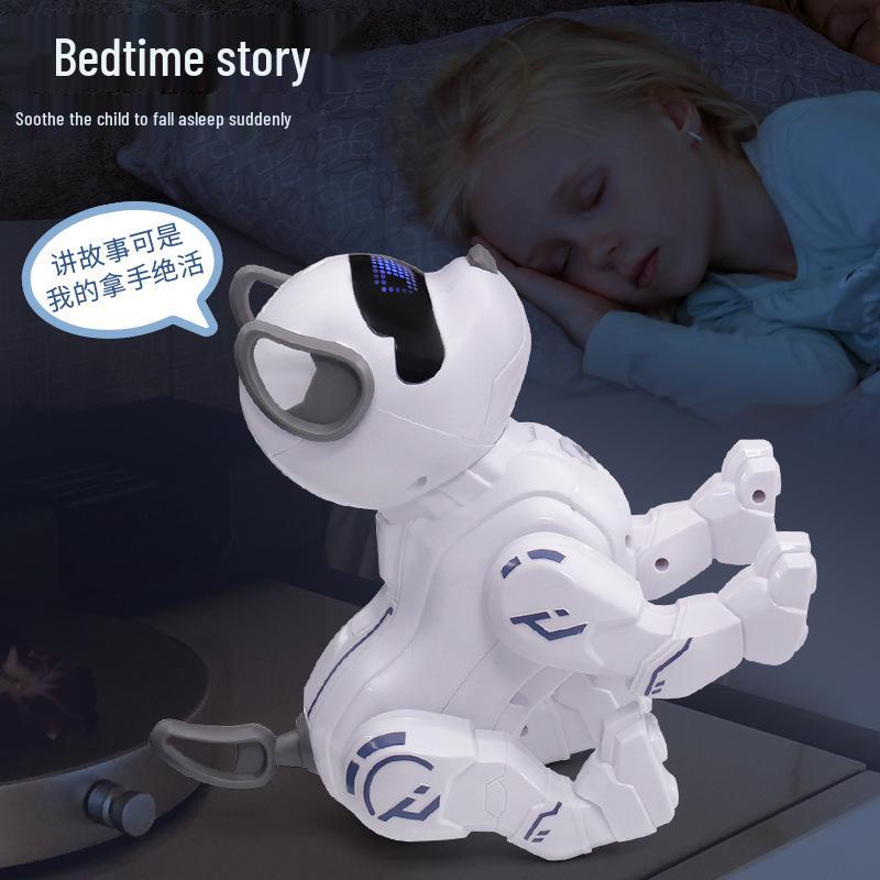 Умная бионическая собака-робот: Программируемая, Готовая к трюкам, Лающая, Ходящая, Игрушка на радиоуправлении для детей