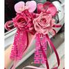 2Pcs Suction Cup Ribbon Wedding Car Flower Bowknot Bridal Car Decoration  Photo Props