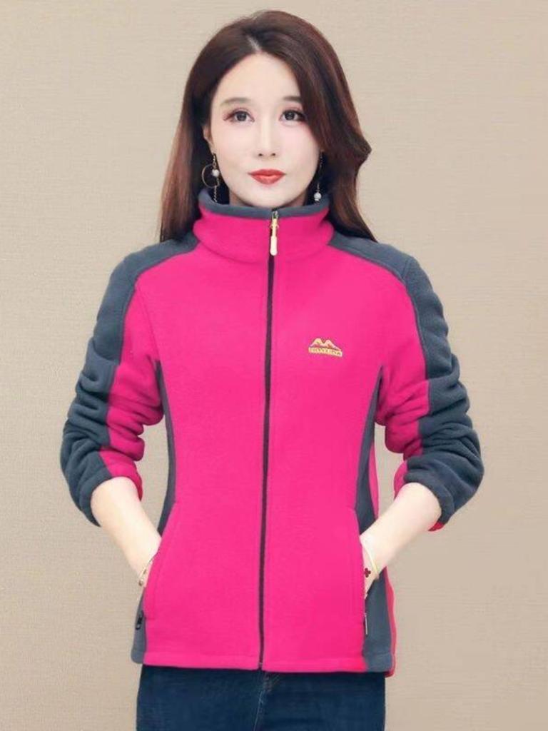 Женская утепленная куртка из флиса, флисовый топ, для мам среднего и пожилого возраста, двухсторонний флис, весна и осень-зима, новый свитер