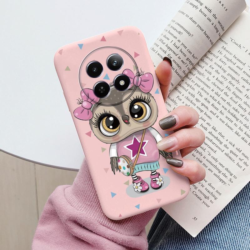 Case For Redmi 14C 4G 14R 5G A4 Note 14 Pro Poco C67 Cute Heart Flower Back Cover Soft Silicone Matte Protective Fundas Cartoon