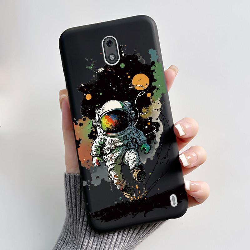 Милый Чехол Для Nokia 2 / Nokia 2.2 / Nokia 2.1 Capa Печатный Корпус Защитная Крышка Мягкий Силикон Мультяшный Черный Корпус Fundas