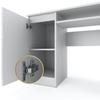 Gaming Computer Desk for School, White Gloss, 90 CM, with 2 Shelves