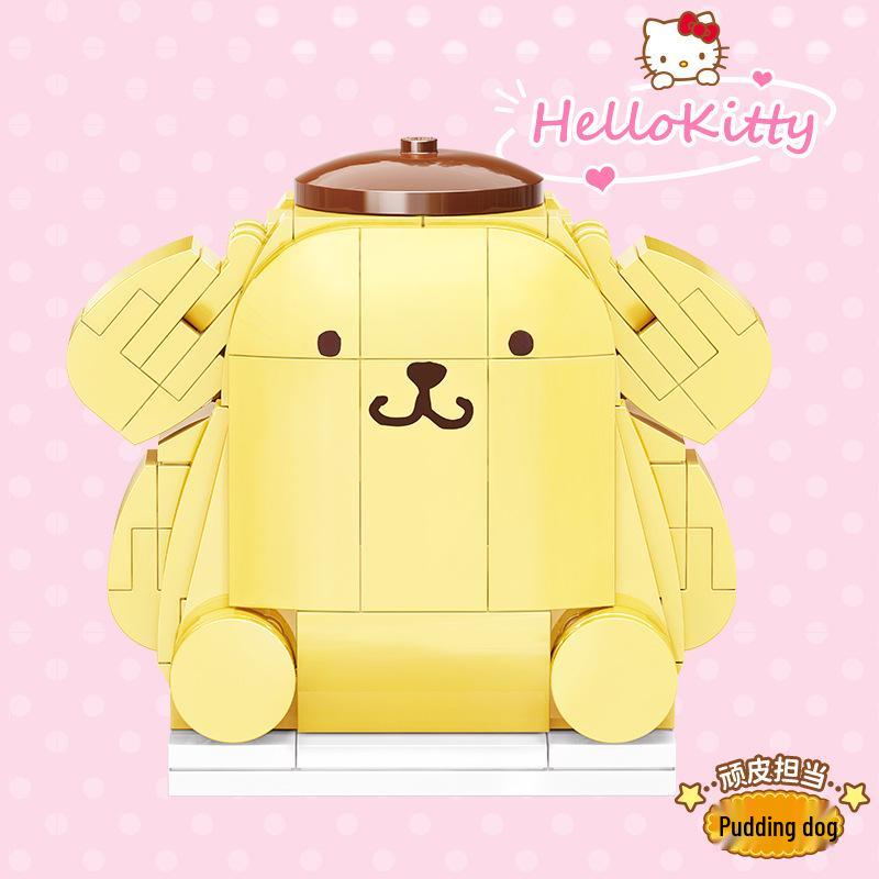 Hello Kitty Cinnamoroll Hamburger & Ice Cream Truck Building Blocks Toy