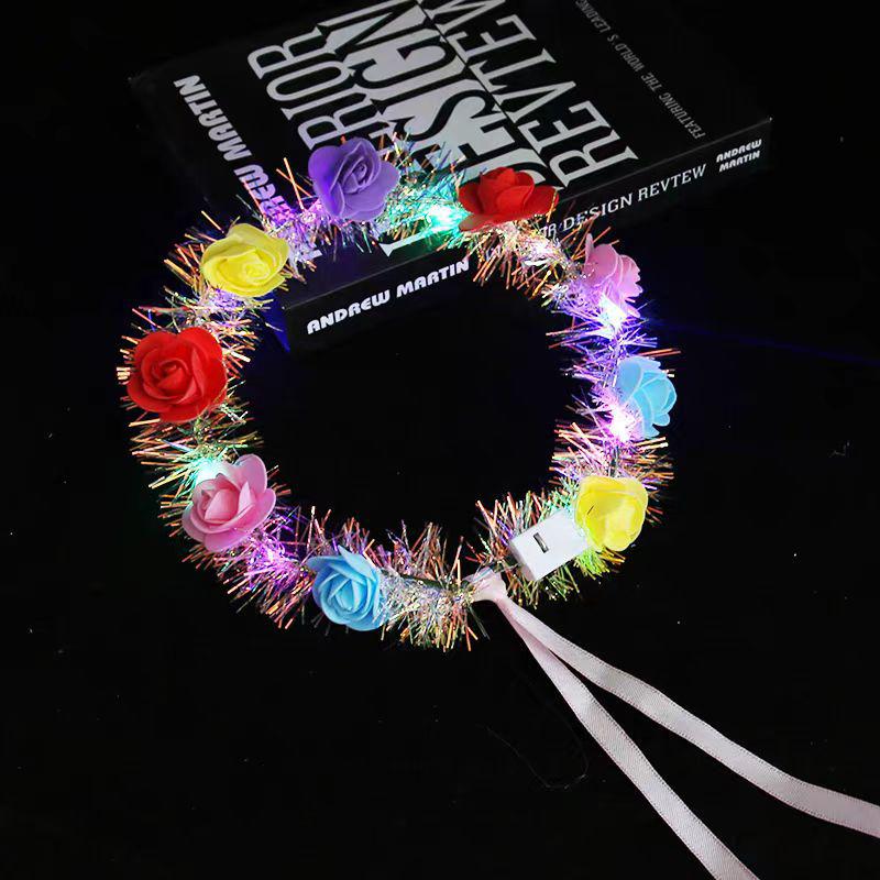 Мори Герл Корейская Ротанговая Светящаяся Цветочная Гирлянда Ободок для Волос