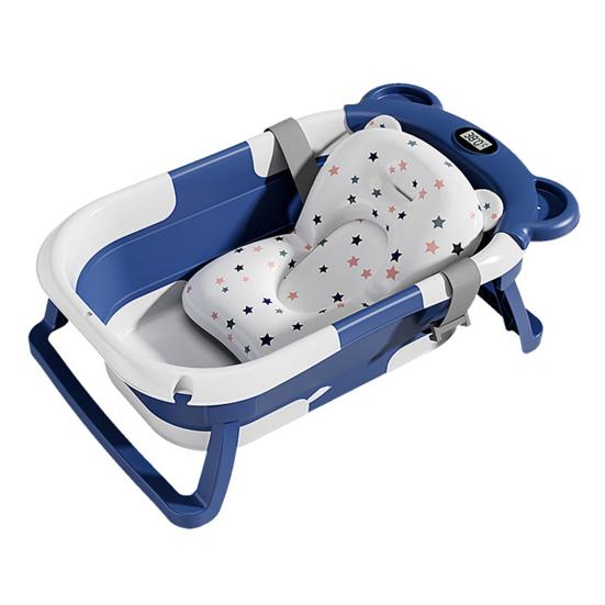 2 шт./комплект складная детская ванночка с термометром мягкая подушка складная конструкция визуальный датчик температуры детская ванночка