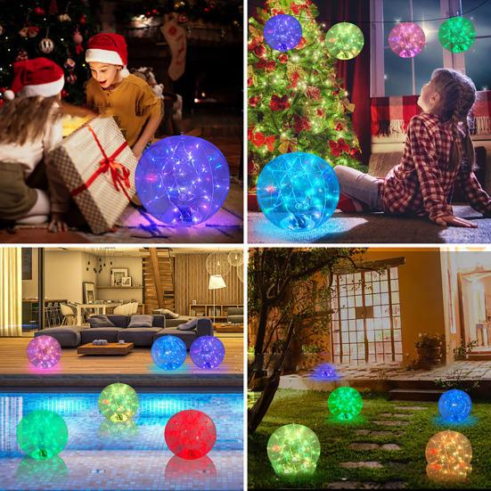 Плавающие солнечные светильники для бассейна, надувные светящиеся шары, плавающие водонепроницаемые светодиодные светильники с дистанционным управлением для крытого бассейна, декор для вечеринки на открытом воздухе
