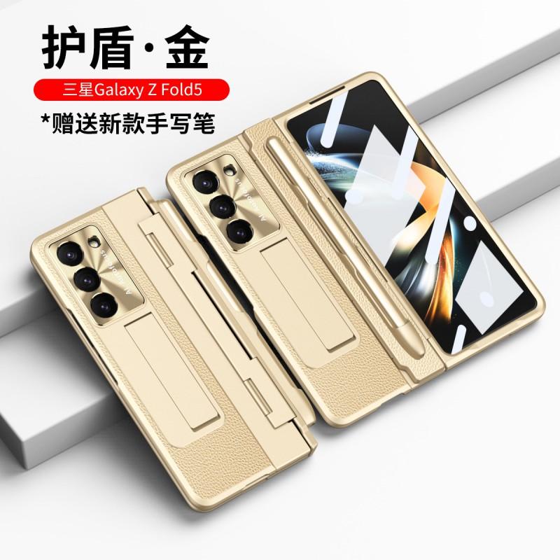 Premium Leather Case Galaxy Z Fold 7 / 6 8 With Pen Slot Full Coverage Shockproof Protection Hidden