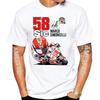 Легендарный Мотоциклист Марко Симончелли 58 GP Race Футболка Новейшая Мужская с Коротким Рукавом Спортивная Хип-Хоп Мальчик Повседневные Футболки Мужские Белые С Принтом Топы